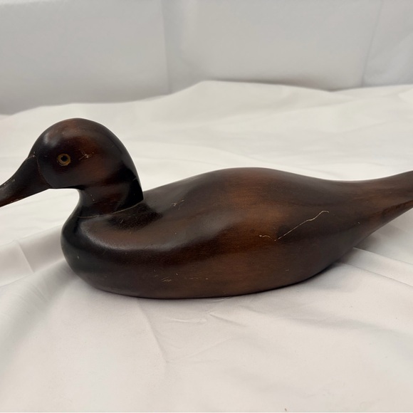 Hand-Painted Wooden Duck Wall Decor - Green and Brown - Picture 7 of 16